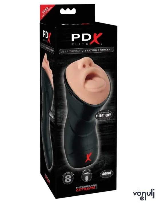 Műszáj maszturbátor Pipedream Deep Throat Vibrating Stroker - elemes,vízálló