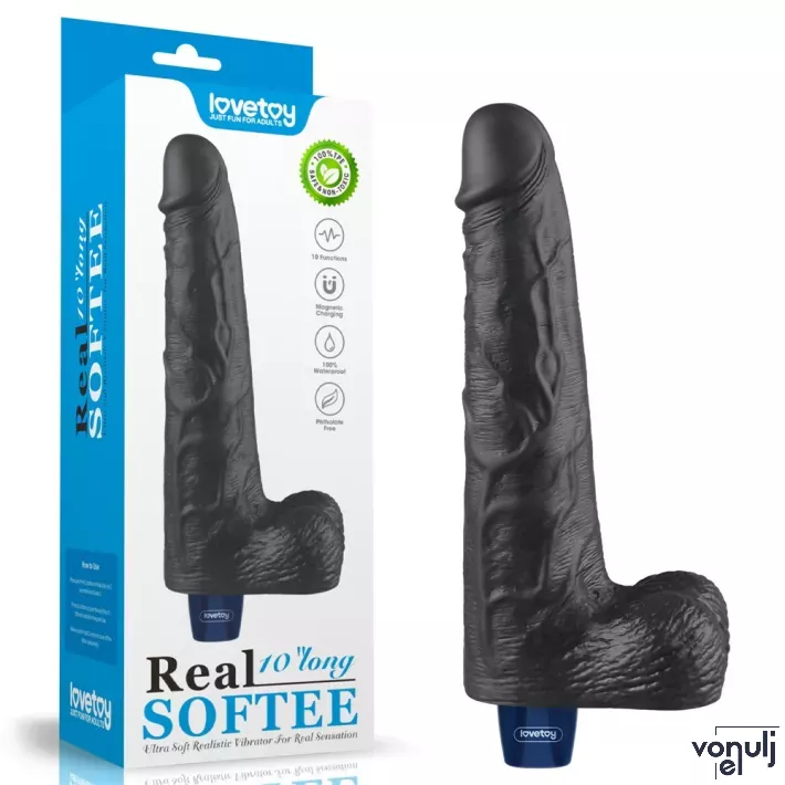 Élethű vibrátor Lovetoy 10" Real Softee - akkumulátoros,vízálló