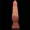 LOVETOY élethű dildó 9,5" NATURE COCK PLATINUM - nagy méret, herék nélkül, kétrétegű, letapasztható, szilikon (24 cm)