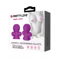 Mellbimbó izgató pumpa Pretty love Nipple Sucker Purple - akkumulátoros,vízálló