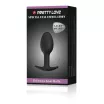 PRETTY LOVE fenékdugó Heavy Balls Silicone Butt Plug 1 - fekete színben, rezgő érzést keltő golyókkal, vízálló, szilikon (8.4 cm)