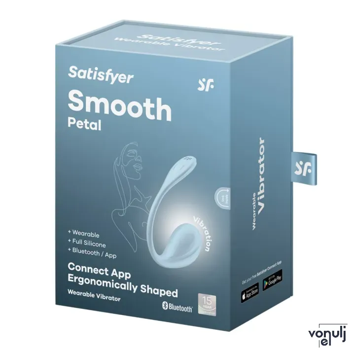 Vibrációs tojás Satisfyer Smooth Petal light blue - akkumulátoros, vízálló