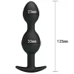 PRETTY LOVE análbot Heavy Balls Silicone Butt Plug 3 - fekete színben, fémgolyókkal ellátva, vízálló,12,5 cm