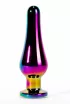 X-MEN fenékdugó Secret Shine Metal Butt Plug Rainbow M - szivárvány színben, szivárványos kővel, M-méretben, vízálló, fém (11.2 cm)