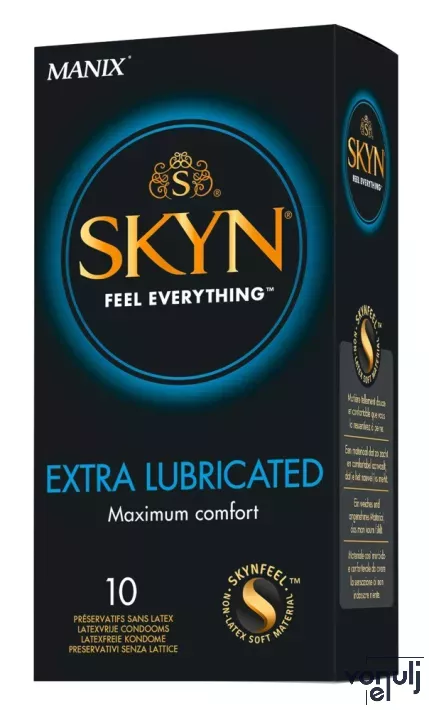 MANIX óvszer Skyn Extra Lubricated - Sensoprene anyagból, latex mentes, extra síkosított, 10 db