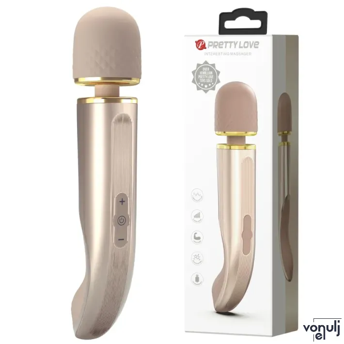 Magic Wand Pretty Love Interesting Massager Gold - akkumulátoros,vízálló