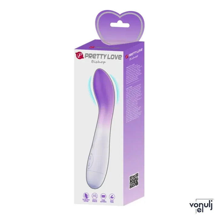 G pont vibrátor Pretty Love Bishop Purple/White - elemes,vízálló
