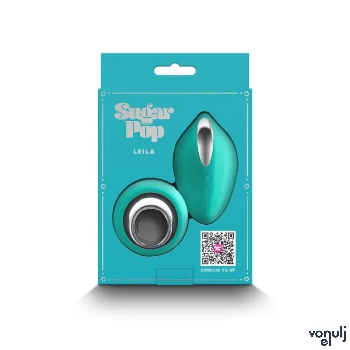 NS NOVELTIES rezgő csiklóizgató Sugar Pop Leila Teal - türkiz színben, távirányítós, vízálló, akkumulátoros, ingyenes applikációval