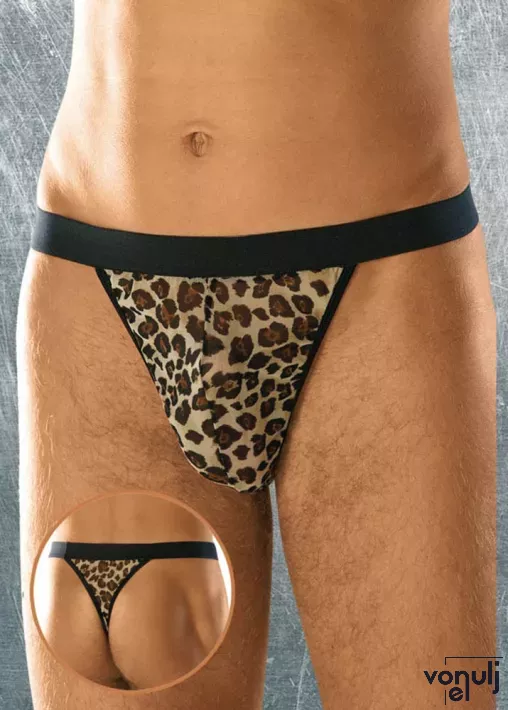 SOFTLINE erotikus tanga - 4457 - párduc színben, S-L méretben