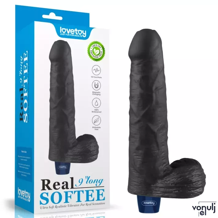 Élethű vibrátor Lovetoy 9" Real Softee - akkumulátoros,vízálló