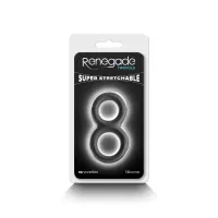 RENEGADE péniszgyűrű Twofold Black - fekete színben, heregyűrűs, vízálló, vibráció nélküli
