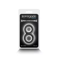 RENEGADE péniszgyűrű Twofold Black - fekete színben, heregyűrűs, vízálló, vibráció nélküli