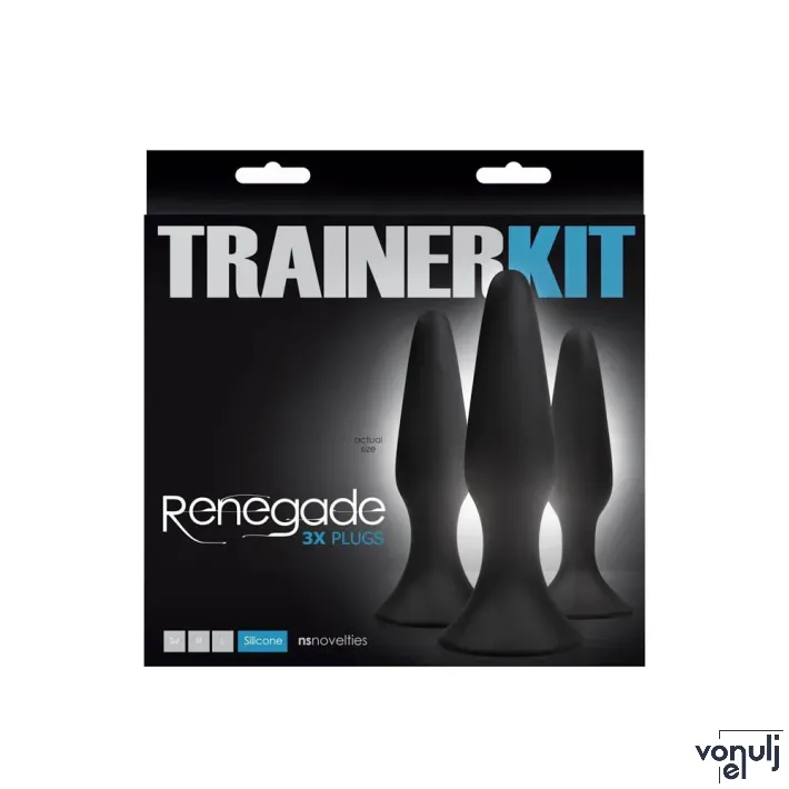 RENEGADE análszett Sliders Kit Black - fekete színben, 3 különböző fenékdugó, vízálló, szilikon
