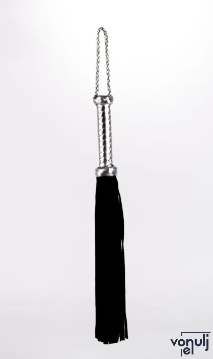 BDSM korbács Devil sticks fekete-ezüst