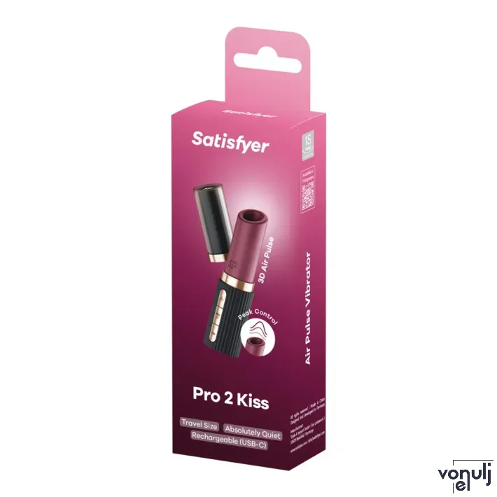 Léghullámos csiklóizgató Satisfyer Pro 2 Kiss - akkumulátoros,vízálló