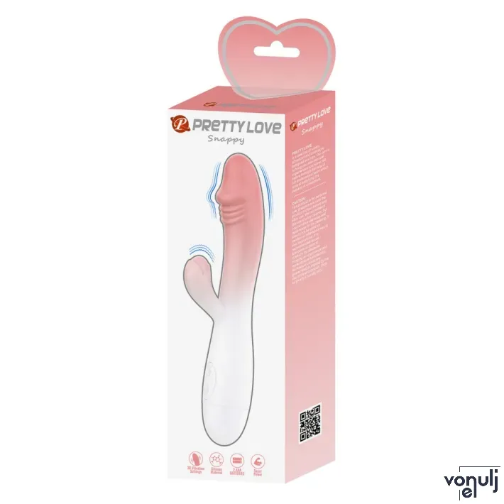 Csiklóizgatós g pont vibrátor Pretty Love Snappy Pink/White - elemes,vízálló