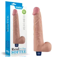 Élethű vibrátor Lovetoy 10,5" Real Softee Flesh - akkumulátoros,vízálló