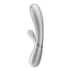 SATISFYER csiklóizgatós vibrátor Hot Lover Silver/Champagne - ezüst színben, vízálló, melegítő funkcióval, akkumulátoros, ingyenes applikációval