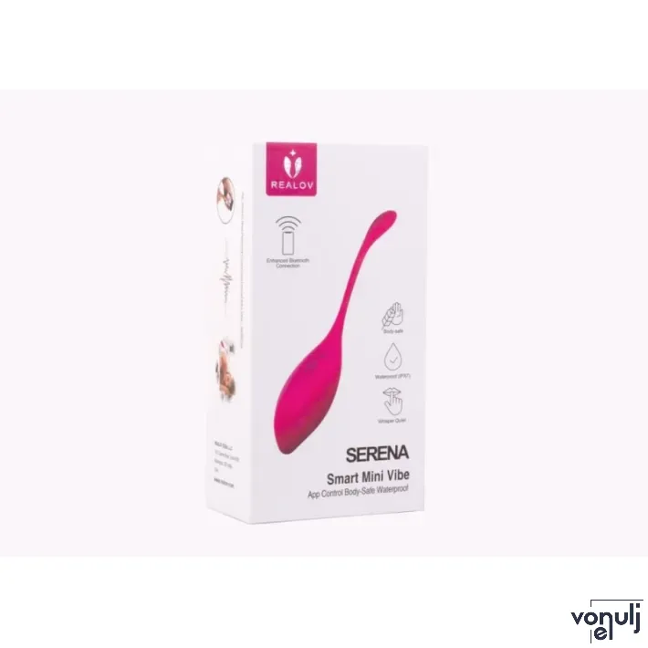 REALOV vibrációs tojás Serena Smart Mini Vibe Purple - magenta színben, ingyenes applikációval, vízálló, akkumulátoros