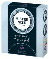MISTER SIZE óvszer 69 mm Condoms 3 pieces - latex, ultravékony, síkosított, 3 db
