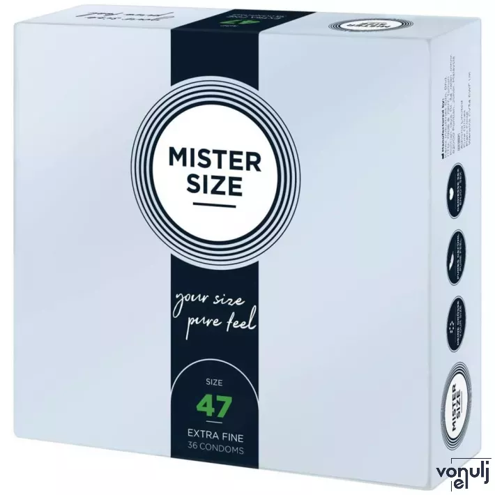 MISTER SIZE óvszer 47 mm Condoms 36 pieces - latex, ultravékony, síkosított, 36 db