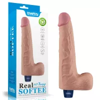 Élethű vibrátor Lovetoy 10" Real Softee Flesh - akkumulátoros,vízálló