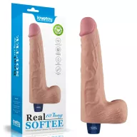 Élethű vibrátor Lovetoy 10" Real Softee Flesh - akkumulátoros,vízálló