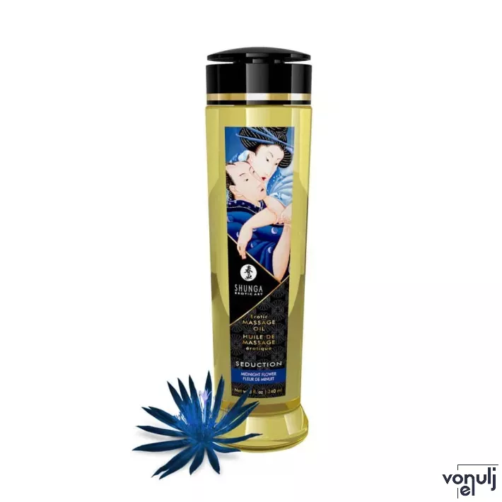 SHUNGA masszázsolaj Erotic Massage Oil Midnight Flower 240 ml/ 8 oz - virág illattal