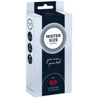 MISTER SIZE óvszer 60 mm Condoms 10 pieces - latex, ultravékony, síkosított, 10 db