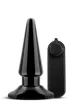BLUSH fenékdugó Anal Adventures Vibrating Anal Pleaser - fekete színben, vibrátoros, letapasztható, távirányítóval, elemes