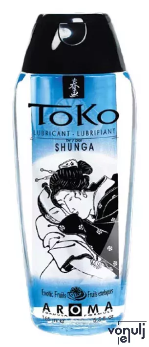 SHUNGA intim síkosító Toko Aroma Lubricant Exotic Fruits 165 ml - vízbázisú, ehető, egzotikus gyümölcs ízű, bársonyos, hosszantartó