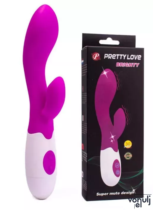 PRETTY LOVE csiklóizgatós vibrátor Brighty - lila színben, vízálló, elemes