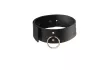BIJOUX INDISCRETS nyakörv és póráz Maze Wide Choker With Leash - fekete színben, fetish játék kelléke