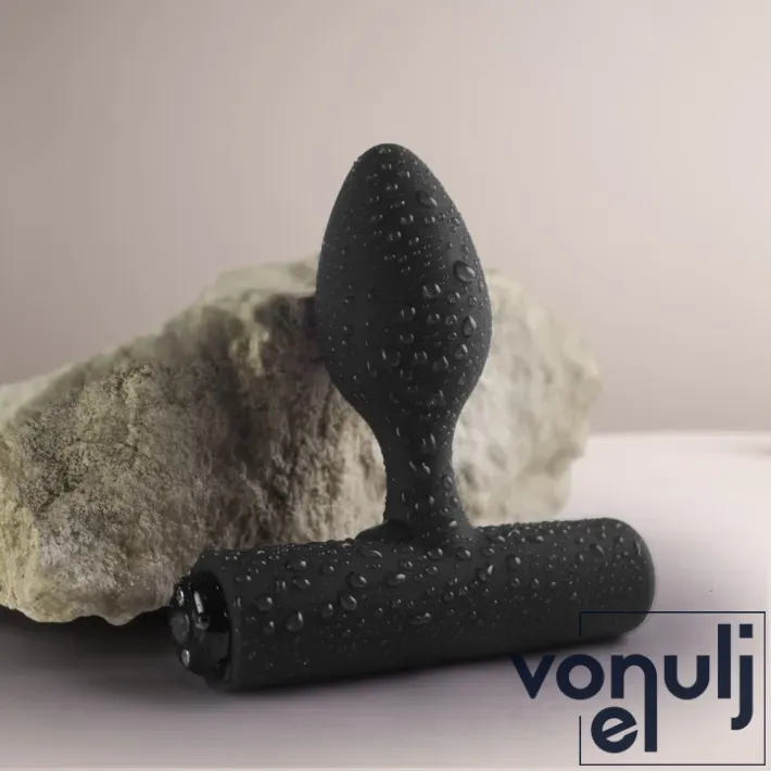 Vibrátoros fenékdugó Rocks-off Nova Solaris Black - vízálló