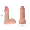 LOVETOY élethű dildó 5,5" SKINLIKE LIMPY - kis méretű, herékkel, nyugalmi állapotban, TPE (14 cm)