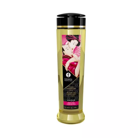 SHUNGA masszázsolaj Erotic Massage Oil Sweet Lotus 240 ml/ 8 oz - lótusz illattal