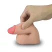 LOVETOY élethű dildó 5,5" SKINLIKE LIMPY - kis méretű, herékkel, nyugalmi állapotban, TPE (14 cm)