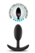 BLUSH fenékdugó Anal Adventures Vibra Slim Plug Medium - fekete színben, rezgő érzést keltő golyókkal, M-méretben, vízálló, szilikon (10.1 cm)