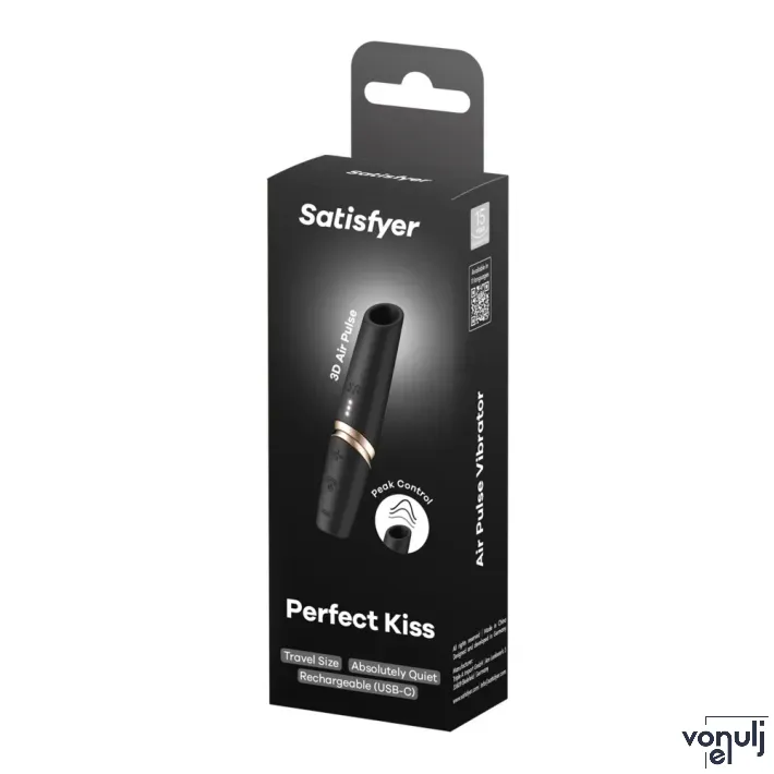 Léghullámos csiklóizgató Satisfyer Perfect Kiss - akkumulátoros,vízálló