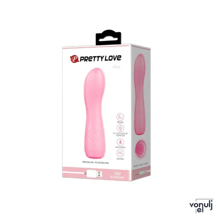 PRETTY LOVE minivibrátor Alice Baby Pink - rózsaszín színben, G-pontos, vízálló, akkumulátoros