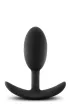BLUSH fenékdugó Anal Adventures Vibra Slim Plug Medium - fekete színben, rezgő érzést keltő golyókkal, M-méretben, vízálló, szilikon (10.1 cm)