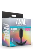 BLUSH fenékdugó Anal Adventures Vibra Slim Plug Medium - fekete színben, rezgő érzést keltő golyókkal, M-méretben, vízálló, szilikon (10.1 cm)