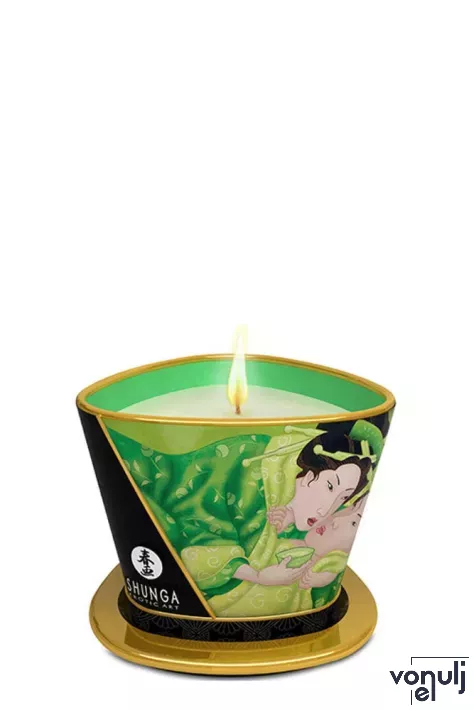 SHUNGA masszázsgyertya Massage Candle Green Tea 170 ml - zöld tea illattal