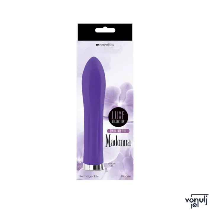 NS NOVELTIES rúdvibrátor Luxe Madonna Straight Seven Purple - lila színben, akkumulátoros, vízálló