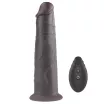 LOVETOY élethű vibrátor 8.0'' Dual Layered Silicone Rotator Brown - vízálló,letapasztható,forgó móddal,távirányítóval,akkumulátoros,szilikon(20 cm)