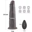 LOVETOY élethű vibrátor 8.0'' Dual Layered Silicone Rotator Brown - vízálló,letapasztható,forgó móddal,távirányítóval,akkumulátoros,szilikon(20 cm)