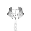 BIJOUX INDISCRETS nyakpánt lánccal Désir Métalique Collar - ezüst színben