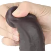 LOVETOY élethű vibrátor 8.0'' Dual Layered Silicone Rotator Brown - vízálló,letapasztható,forgó móddal,távirányítóval,akkumulátoros,szilikon(20 cm)