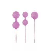 NS NOVELTIES gésagolyó Luxe O' Kegel Balls Pink - rózsaszín színben, 3 különböző méretű golyópár, vízálló