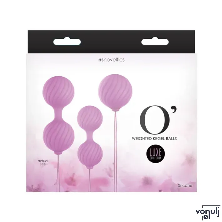 NS NOVELTIES gésagolyó Luxe O' Kegel Balls Pink - rózsaszín színben, 3 különböző méretű golyópár, vízálló